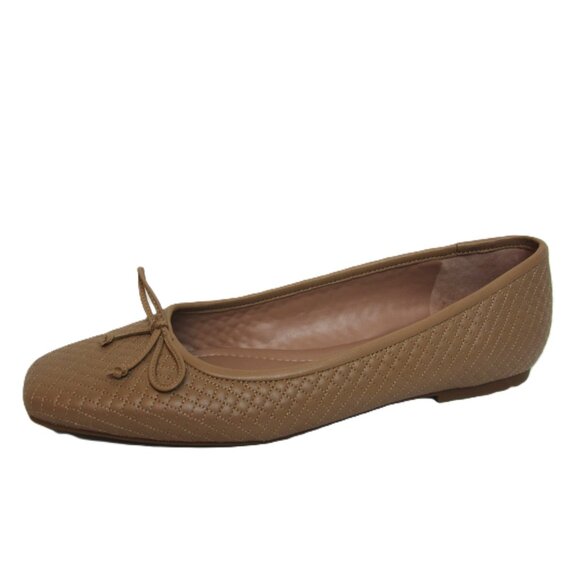 Nordstrom NEW NWOB Size 12 Square Toe Flat Leather Shoes Tan Nude Beige Womens - Picture 2 of 13